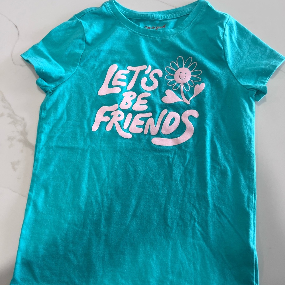 The Children's Place Teal 'Let's Be Friends' Tee